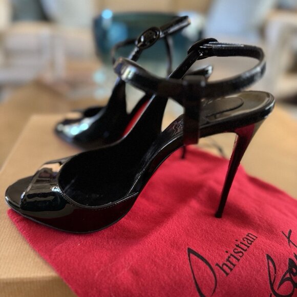 Christian Louboutin BRAND NEW So Jenlove 100, Patent Black Stilettos - Picture 6 of 8